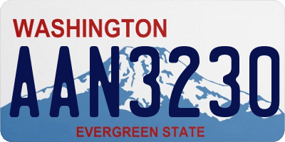 WA license plate AAN3230