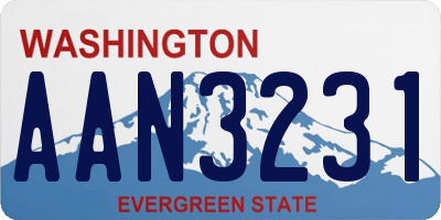 WA license plate AAN3231