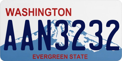 WA license plate AAN3232