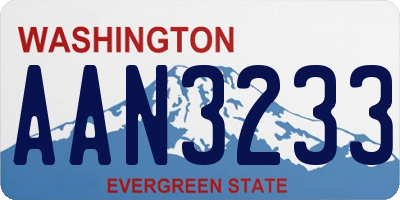 WA license plate AAN3233