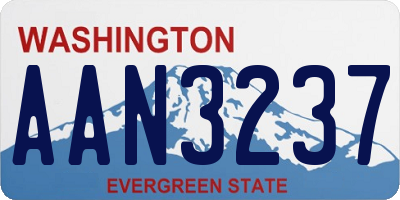 WA license plate AAN3237
