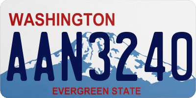 WA license plate AAN3240