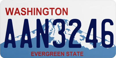 WA license plate AAN3246