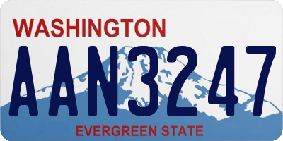 WA license plate AAN3247