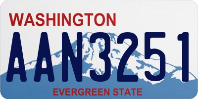 WA license plate AAN3251