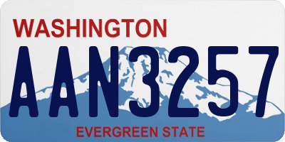 WA license plate AAN3257