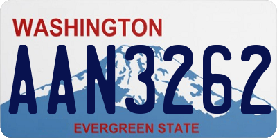 WA license plate AAN3262