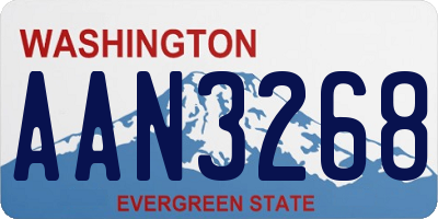 WA license plate AAN3268