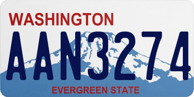 WA license plate AAN3274