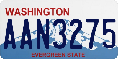 WA license plate AAN3275