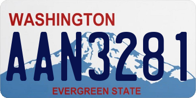 WA license plate AAN3281