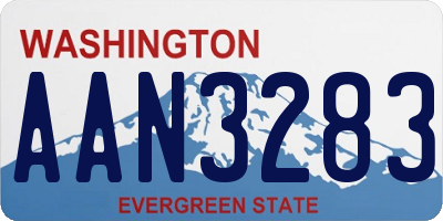WA license plate AAN3283