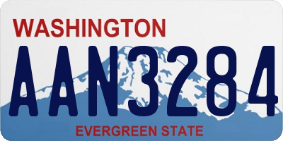 WA license plate AAN3284