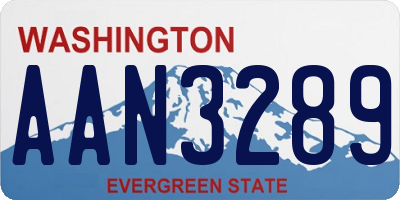 WA license plate AAN3289