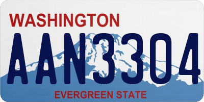 WA license plate AAN3304