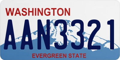 WA license plate AAN3321