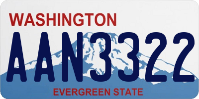 WA license plate AAN3322