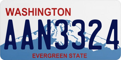 WA license plate AAN3324