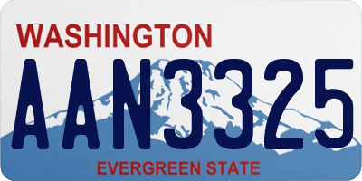 WA license plate AAN3325