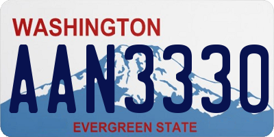 WA license plate AAN3330