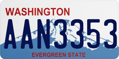 WA license plate AAN3353