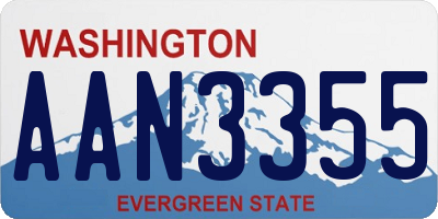 WA license plate AAN3355