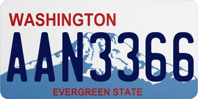 WA license plate AAN3366