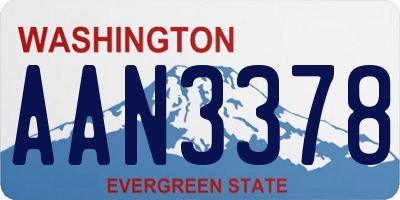 WA license plate AAN3378