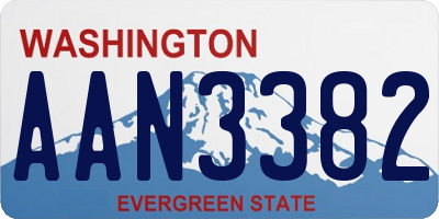 WA license plate AAN3382