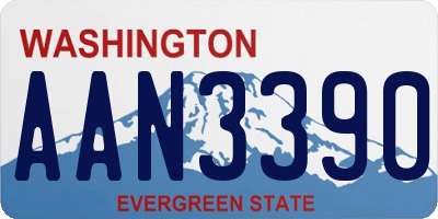 WA license plate AAN3390