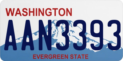 WA license plate AAN3393