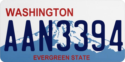 WA license plate AAN3394