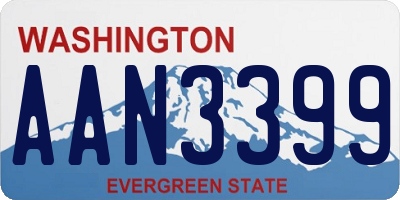 WA license plate AAN3399