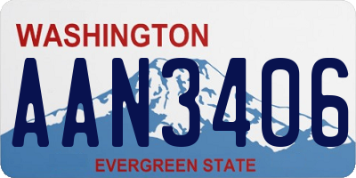 WA license plate AAN3406