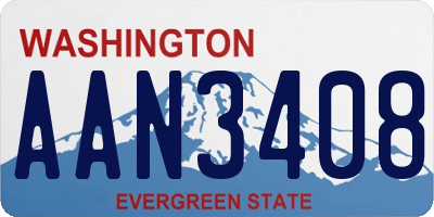 WA license plate AAN3408