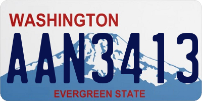 WA license plate AAN3413