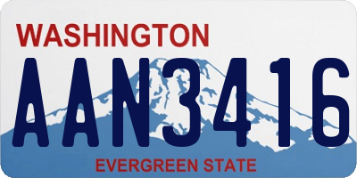 WA license plate AAN3416