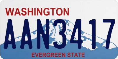 WA license plate AAN3417