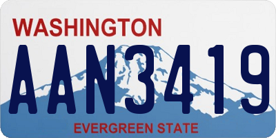 WA license plate AAN3419