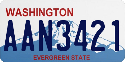 WA license plate AAN3421