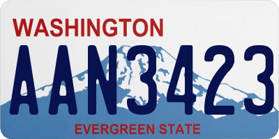 WA license plate AAN3423