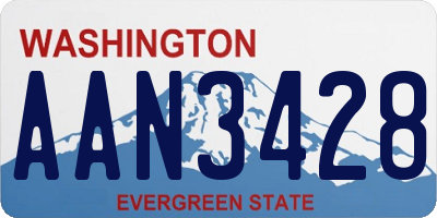 WA license plate AAN3428