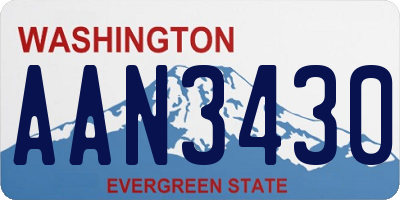 WA license plate AAN3430