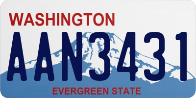WA license plate AAN3431