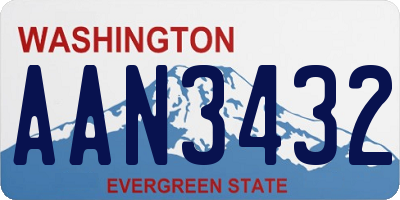 WA license plate AAN3432