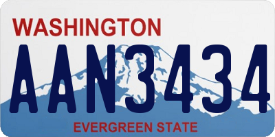 WA license plate AAN3434