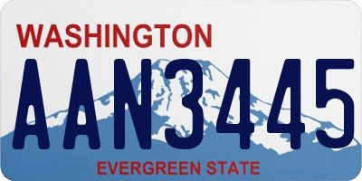WA license plate AAN3445