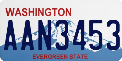 WA license plate AAN3453