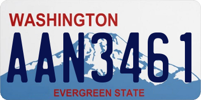 WA license plate AAN3461