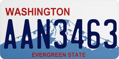 WA license plate AAN3463